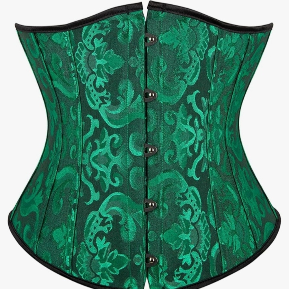 Green Brocade Corset